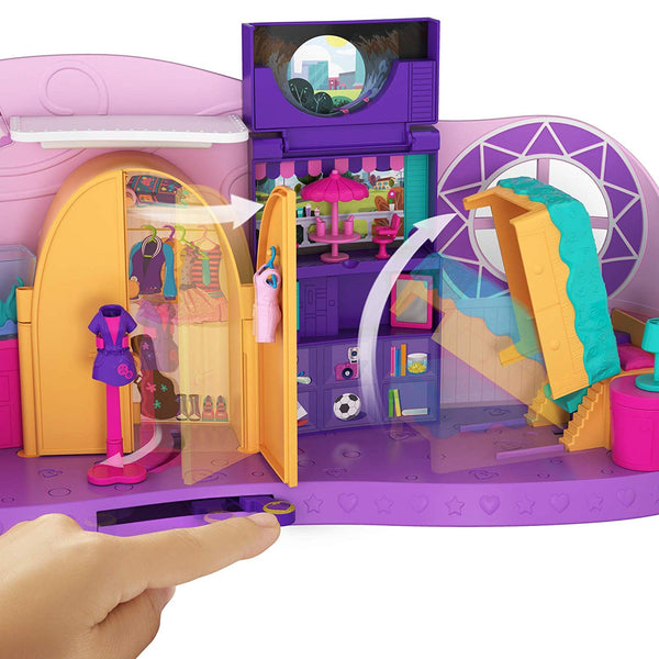 Polly Pocket Go Tiny Room Playset with Adventure Dolls Accessories