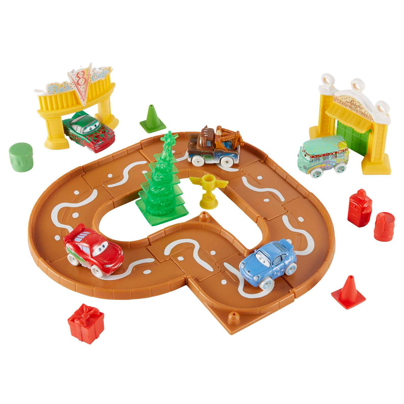 Disney and Pixar Cars Toys Mini Racers Advent Calendar with 5 Toy Cars, Track Pieces and Mini-Toy Accessories