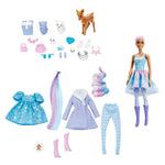 Barbie Color Reveal Advent Calendar, 1 Color Reveal Doll & 3 Pets, Clothes, Accessories & 2 Hair Extensions