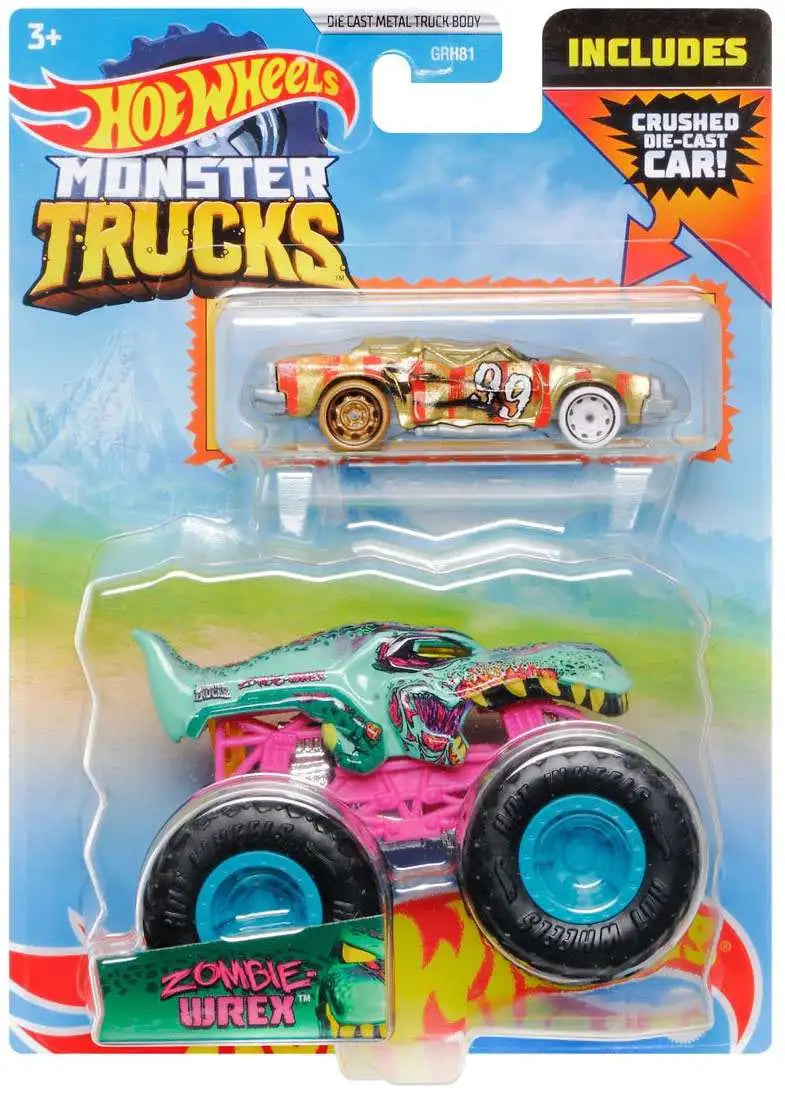 Hot Wheels Monster Trucks Zombie Wrex Diecast Car 2-Pack