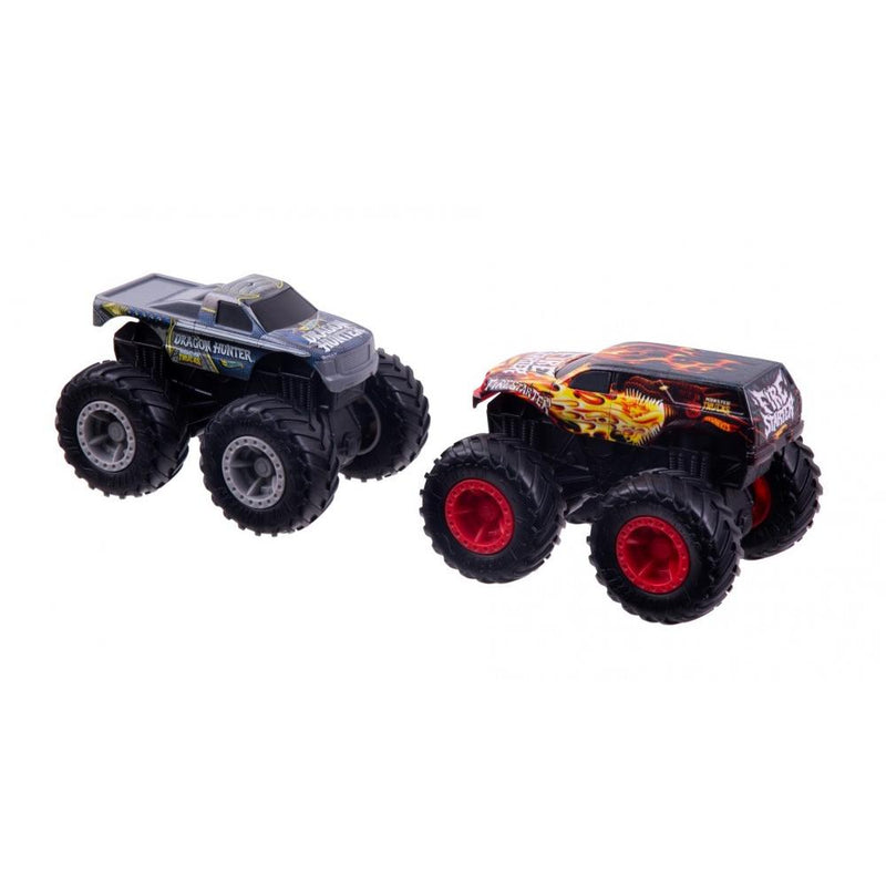 Hot Wheels Monster Trucks Dueling Doubles 2 Pack Dragon Hunter Vs Fire Starter