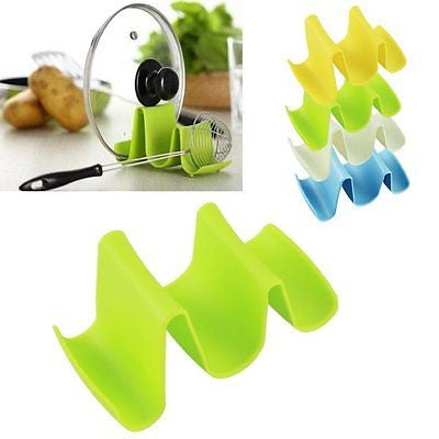 New  Wave Style Pan Pot Cover Spoon Lid Rack Rest Stand Holder Kitchen Utensil