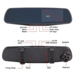 HD 1080P In-Car Rear View Mirror 2.7" Monitor Dash Cam Recorder Camera Dual lens