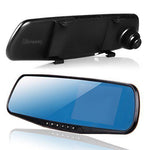 HD 1080P In-Car Rear View Mirror 2.7" Monitor Dash Cam Recorder Camera Dual lens