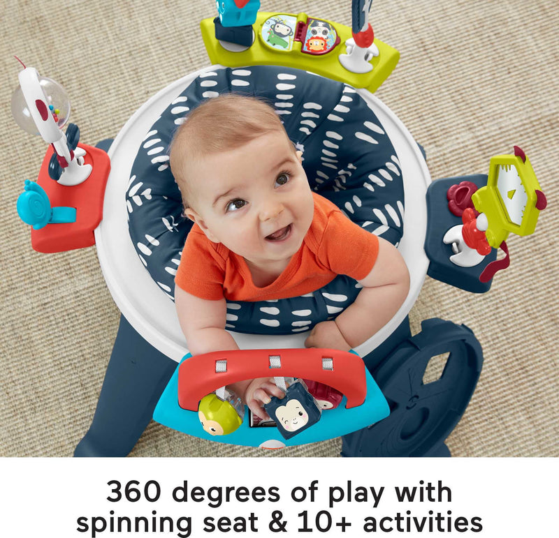 Fisher-Price 3-in-1 Baby Activity Center & Toddler Play Table, Spin & Sort, Navy Dashes