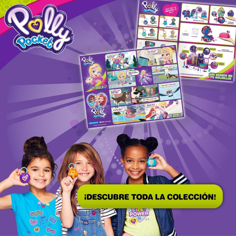 Polly Pocket Go Tiny! Room Playset with Adventure Dolls & Accessories