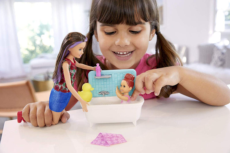Barbie Skipper Babysitters Inc. Bathtime Playset, Brunette