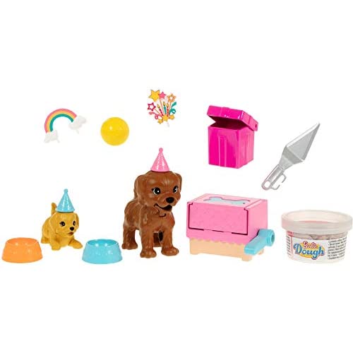 Barbie Doll 11.5-inch Brunette and Puppy Party Playset