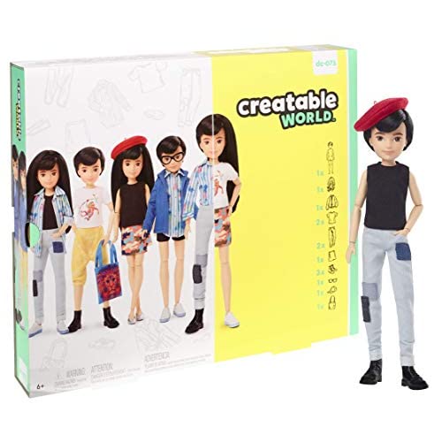 Creatable World Deluxe Character Kit Customizable Doll, Black Straight Hair