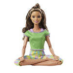 Barbie Made to Move Doll with 22 Flexible Joints Long Wavy Brunette Hair