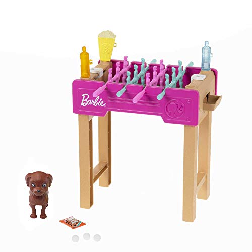 Barbie Mini Playset with Pet, Accessories and Working Foosball Table
