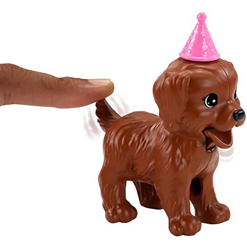 Barbie Doll 11.5-inch Brunette and Puppy Party Playset