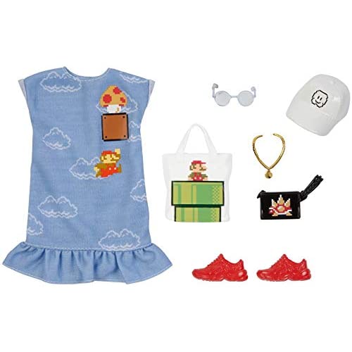 Barbie Doll Clothes Super Mario Inspired Dress and Accessories