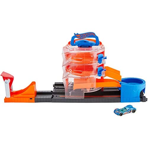  Hot Wheels City Toy Car Track Set Downtown Car Park