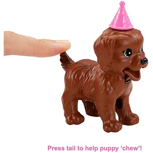 Barbie Doll 11.5-inch Blonde and Puppy Party Playset