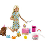 Barbie Doll 11.5-inch Blonde and Puppy Party Playset