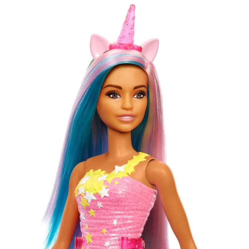 Barbie Dreamtopia Unicorn Doll (Blue & Pink Hair), with Skirt, Removable Unicorn Tail & Headband