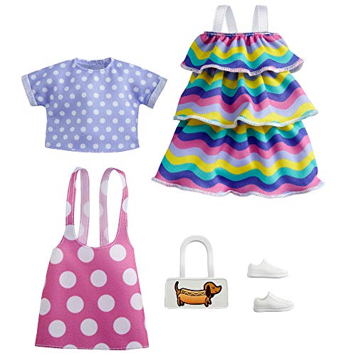 Barbie Fashions 2-Pack Clothing Set, 2 Outfits & 2 Accessories