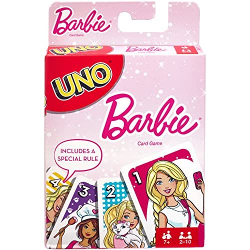UNO Barbie Card Game for 2 to 10 Players Ages 7 Years and Up