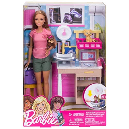 Barbie Doll Zoo Doctor Play Set with Two Patients