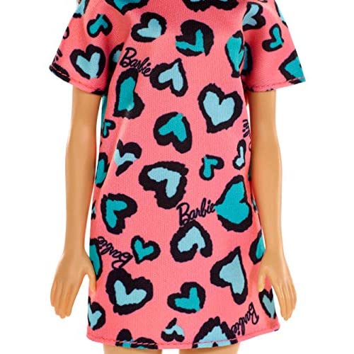 Barbie Doll Brunette, Wearing Pink and Blue Dress and Sneakers