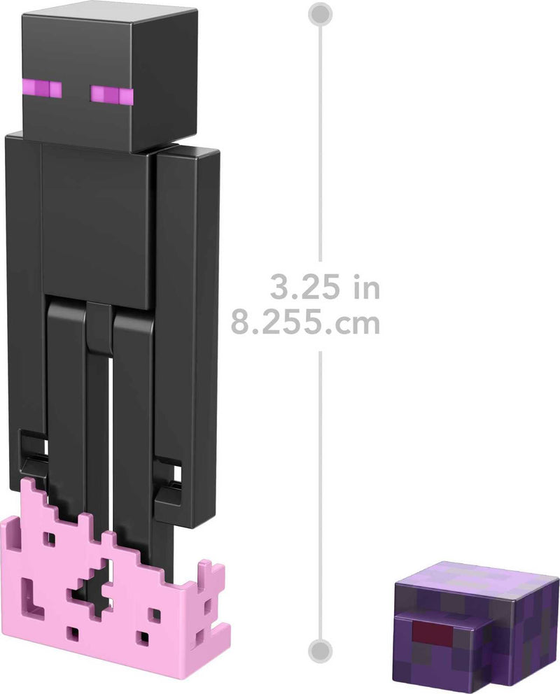 Minecraft Enderman Action Figure, 3.25-in, with 1 Build-a-Portal Piece & 1 Accessory, Building Toy Inspired by Video Game