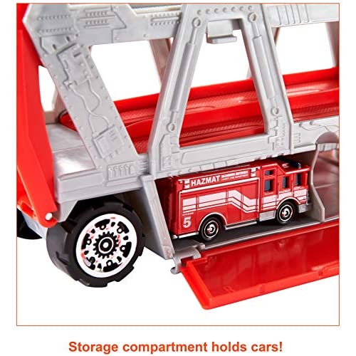 Matchbox Fire Rescue Hauler Playset with 1 Fire-Themed Vehicle
