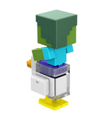 Minecraft Build-A-Portal Figures, 3.25-in Action Figure with Portal Piece & Accessory, Video Game-Inspired Building Toy - Zombie Chicken Jockey