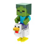 Minecraft Build-A-Portal Figures, 3.25-in Action Figure with Portal Piece & Accessory, Video Game-Inspired Building Toy - Zombie Chicken Jockey