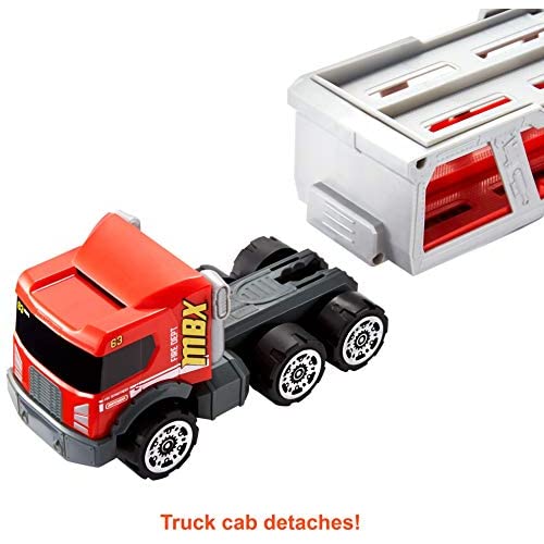 Matchbox Fire Rescue Hauler Playset with 1 Fire-Themed Vehicle