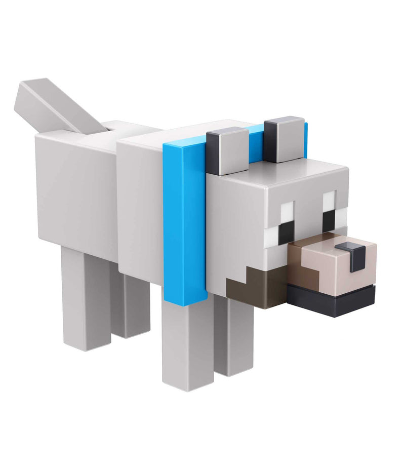 Minecraft Build Wolf Action Figure, 3.25-in, with 1 Build-a-Portal Piece & 1 Accessory, Building Toy Inspired by Video Game