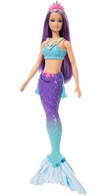 Barbie Dreamtopia Mermaid Doll (Purple Hair) with Blue & Purple Ombre Mermaid Tail and Tiara