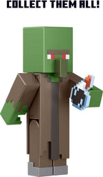 Minecraft Build-A-Portal Figures, 3.25-in Action Figure with Portal Piece & Accessory, Video Game-Inspired Building Toy - Zombie Villager