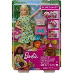 Barbie Doll 11.5-inch Blonde and Puppy Party Playset
