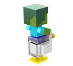 Minecraft Build-A-Portal Figures, 3.25-in Action Figure with Portal Piece & Accessory, Video Game-Inspired Building Toy - Zombie Chicken Jockey