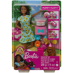 Barbie Doll 11.5-inch Brunette and Puppy Party Playset