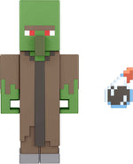 Minecraft Build-A-Portal Figures, 3.25-in Action Figure with Portal Piece & Accessory, Video Game-Inspired Building Toy - Zombie Villager