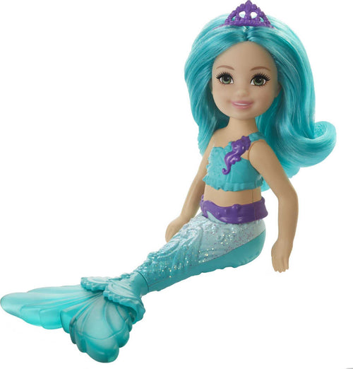 Barbie Dreamtopia Chelsea Mermaid Doll, 6.5-inch with Teal Hair and Tail