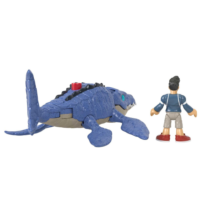 Fisher-Price Imaginext Jurassic World Camp Cretaceous Mosasaurus Dinosaur & Kenji Figure Set