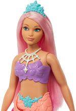 Barbie Dreamtopia Mermaid Doll (Curvy, Pink Hair) with Pink Ombre Mermaid Tail and Tiara
