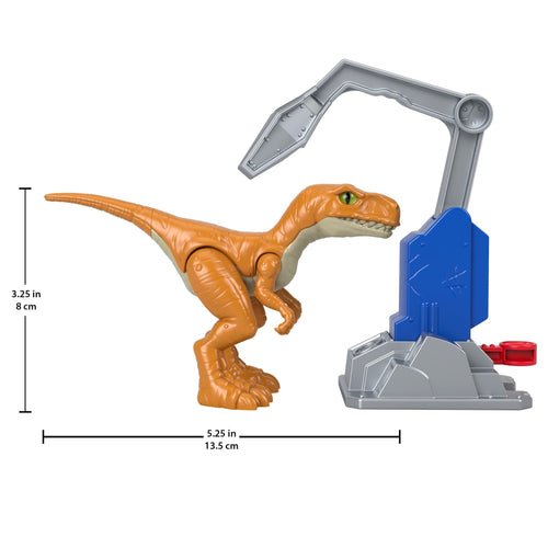 Fisher-Price Imaginext Jurassic World Dominion Atrociraptor 'Tiger' Dinosaur Toy with Removable Trap for Preschool Kids Ages 3 and Up