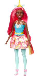 Barbie Dreamtopia Unicorn Doll (Pink & Yellow Hair), with Skirt, Removable Unicorn Tail & Headband