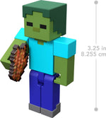 MINECRAFT Craft-A-Block Zombie Figure, Authentic Pixelated Video-Game Characters, Action Toy to Create, Explore and Survive, Collectible Gift for Fans Age 6 Years and Up