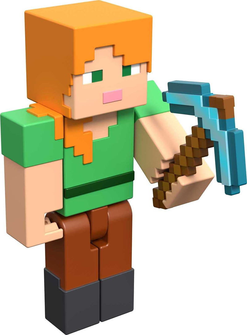 Minecraft Alex 3.25" scale Video Game Authentic Action Figure with Accessory and Craft-a-block