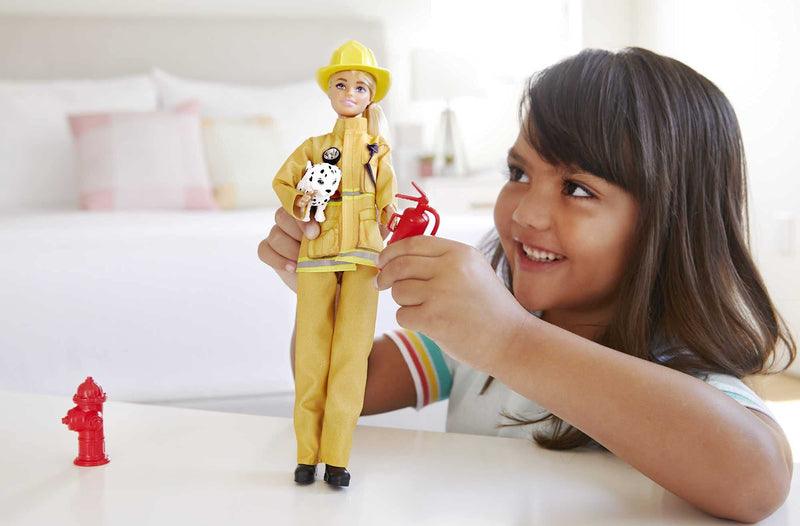 Barbie Firefighter Playset with Blonde Doll (12-in/30.40-cm), Role-Play Clothing & Accessories