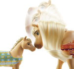Mattel Spirit Untamed Cuddle Colt & Mama Playset (Horses Approx. 5-in & 8-in) & Feeding Accessories