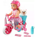 Little Mommy Learn To Ride Doll with Pink Training Bicycle