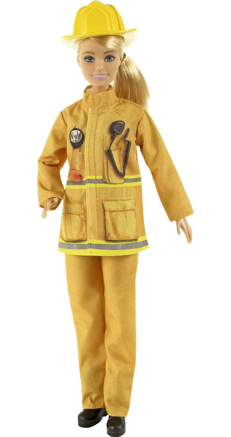 Barbie Firefighter Playset with Blonde Doll (12-in/30.40-cm), Role-Play Clothing & Accessories