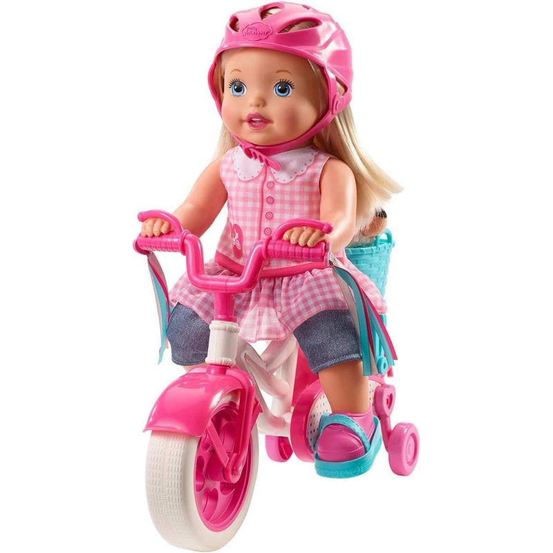 Little Mommy Learn To Ride Doll with Pink Training Bicycle