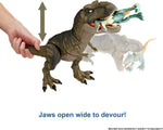 Jurassic World Dominion Dinosaur T Rex Toy, Thrash ‘N Devour Tyrannosaurus Rex Action Figure with Sound and Motion